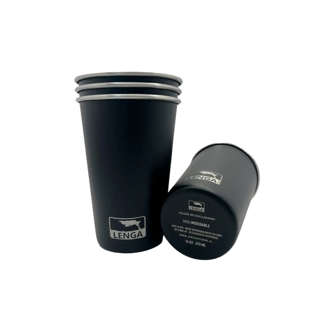 Pack Vasos Acero Inoxidable 473 ml | Set 4 unidades