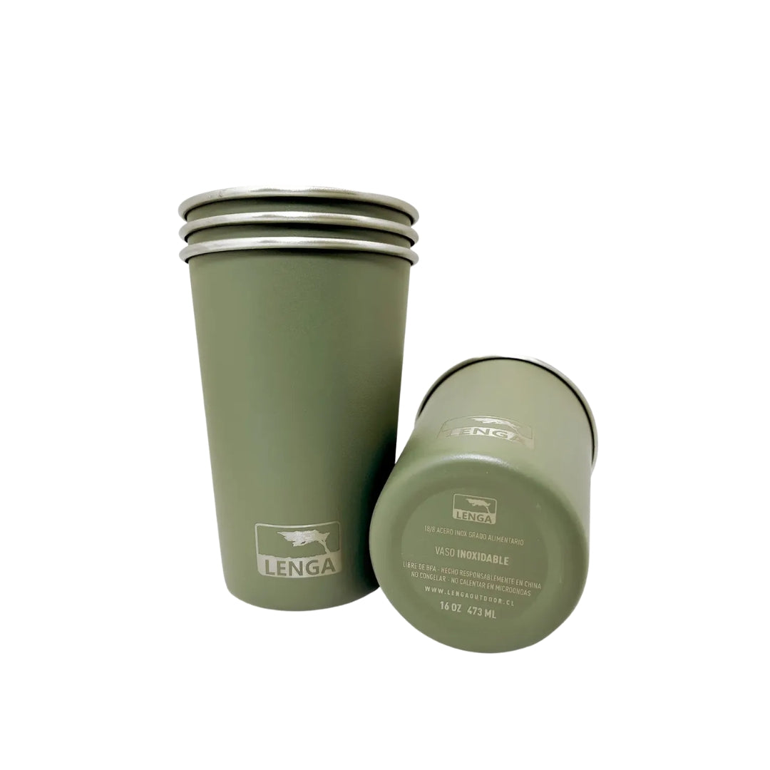 Pack Vasos Acero Inoxidable 473 ml | Set 4 unidades