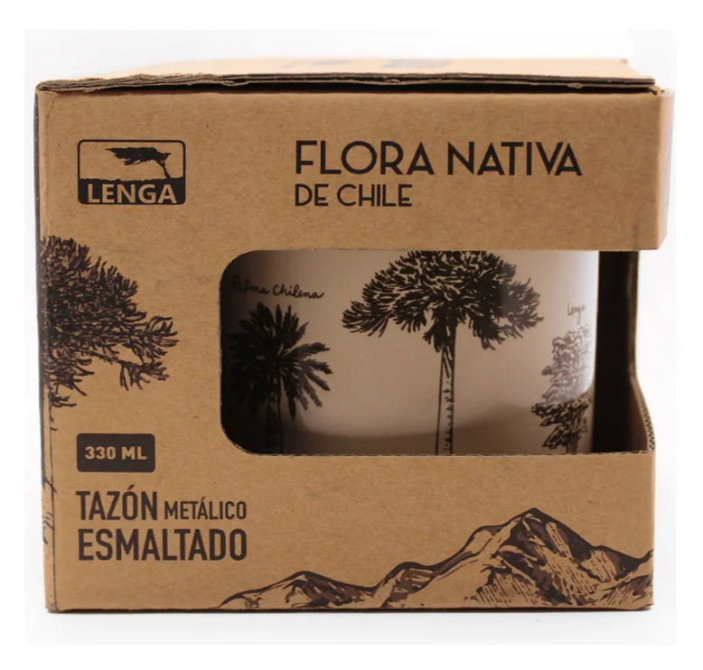 Tazón Mug Acero Esmaltado Flora Nativa de Chile 330ml