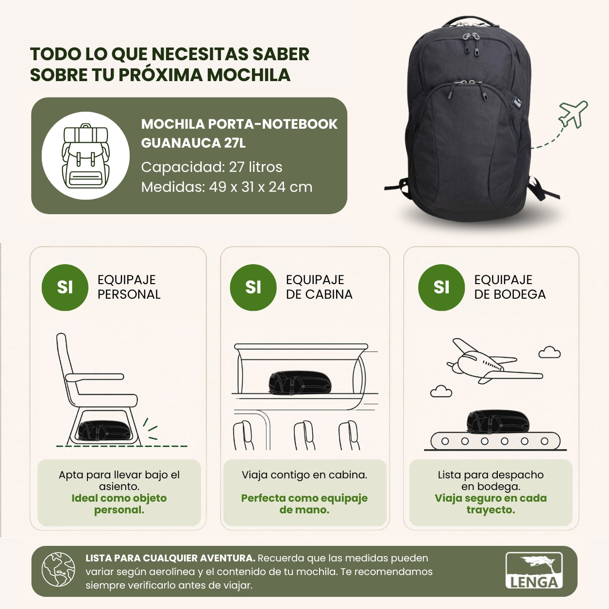Mochila Porta-Notebook Guanauca 27Lts