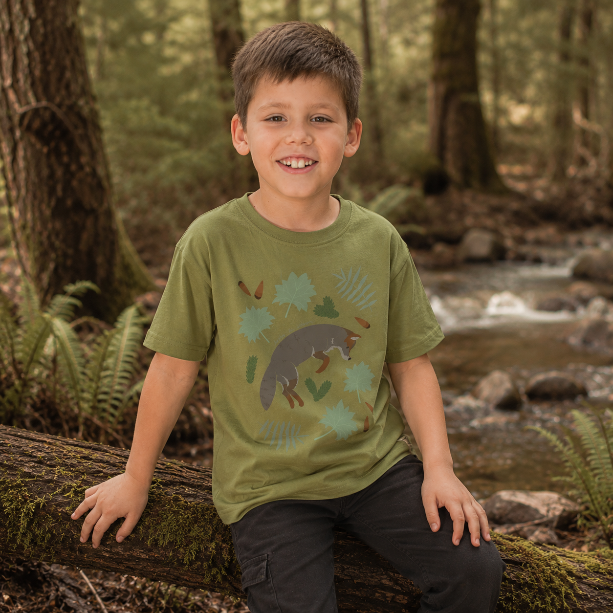 Polera Pumita Estampada Zorro de Darwin Niños - Algodón Orgánico