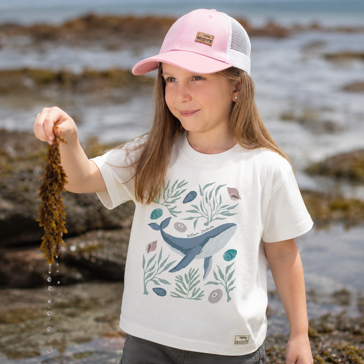 Polera Pumita Estampada Ballena Jorobada Niños - Algodón Orgánico