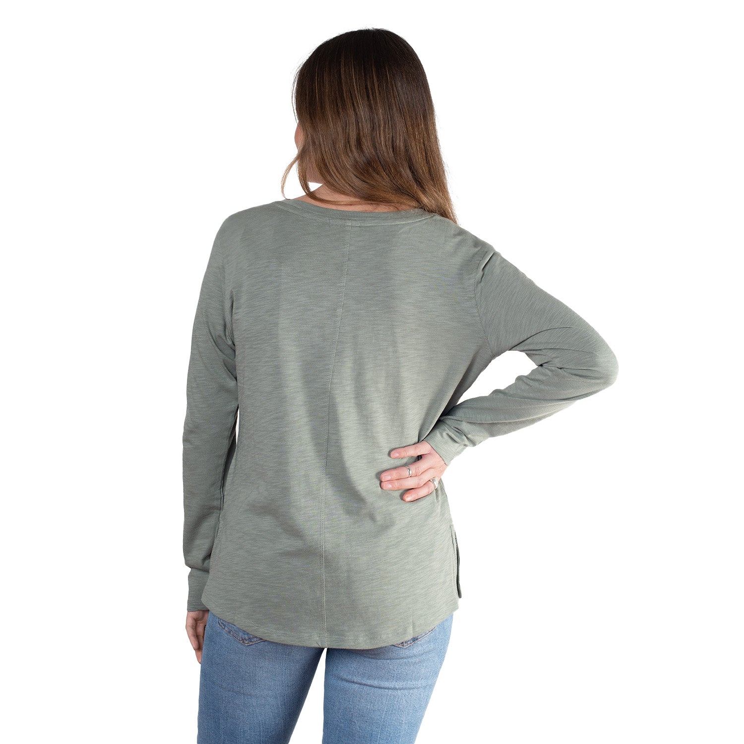 Polera Escote V Manga Larga Sustentable Maqui