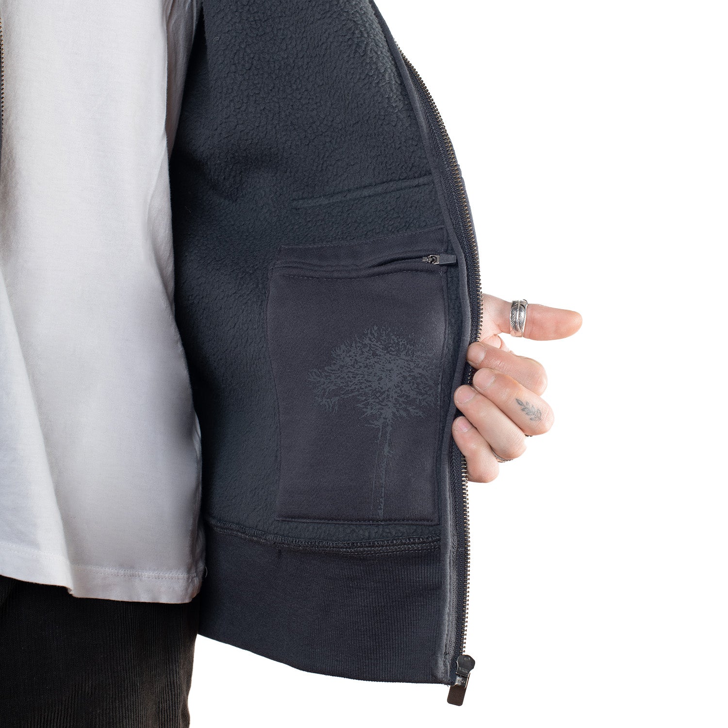 Polerón con Gorro y Cierre Polar Sherpa Puelo Sustentable