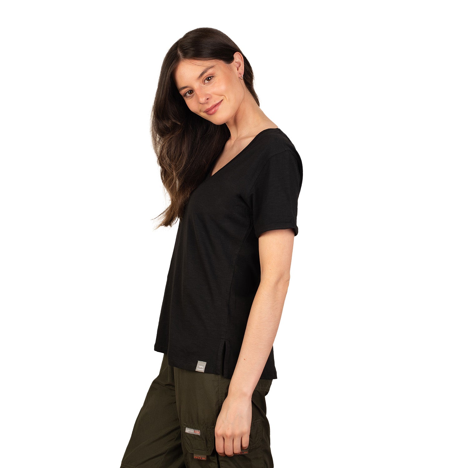 Polera Escote V Manga Corta Sustentable Tara