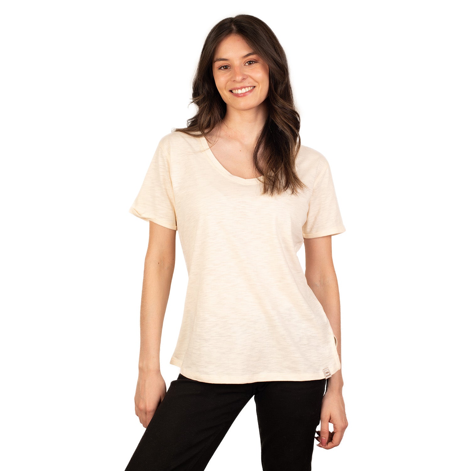 Polera Escote V Manga Corta Sustentable Tara