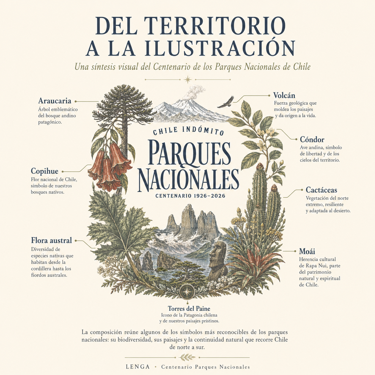 Polerón con gorro Parques Nacionales Chile Indómito