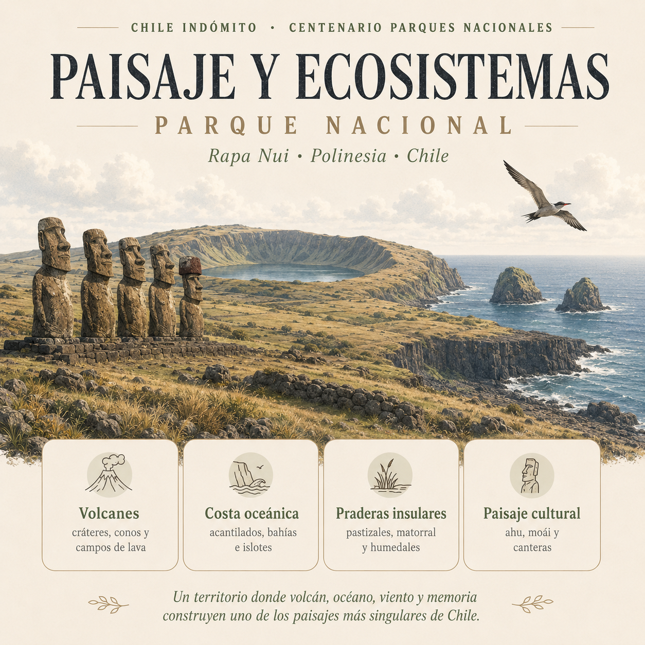 Polera Algodón Orgánico Rapa Nui Chile Indómito