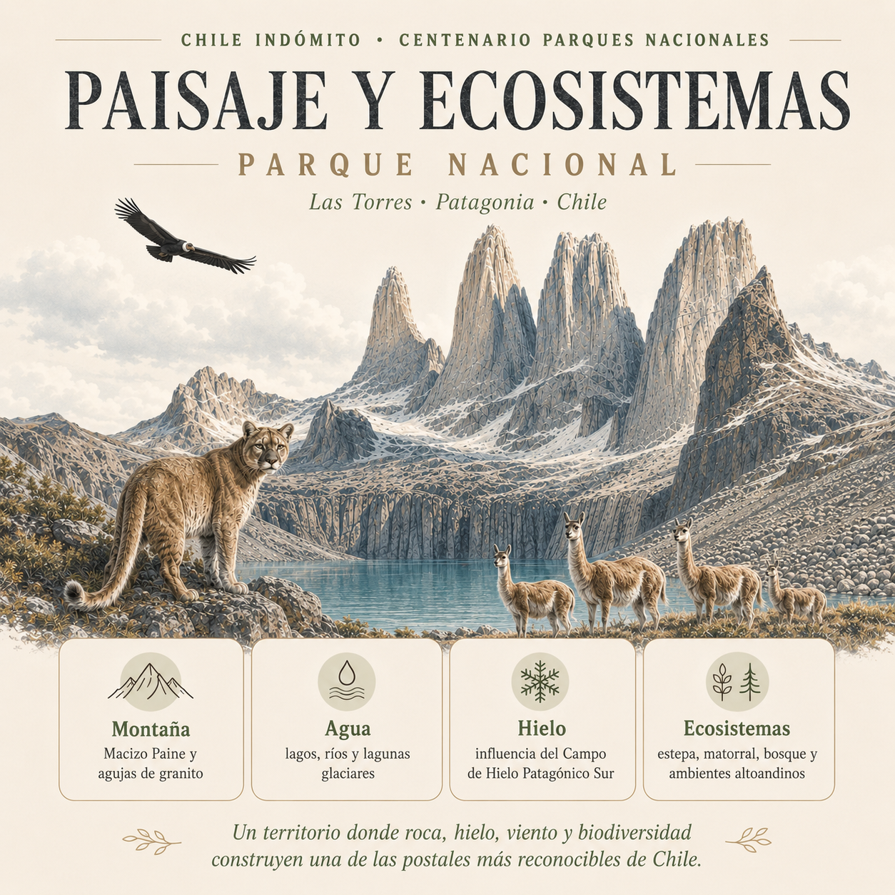 Polerón con cierre Las Torres Chile Indómito
