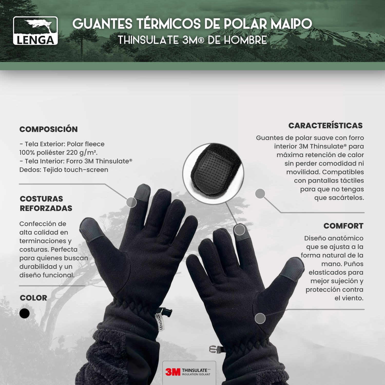 Guantes Térmicos Polar Anti-Peeling 3M® Thinsulate Hombre