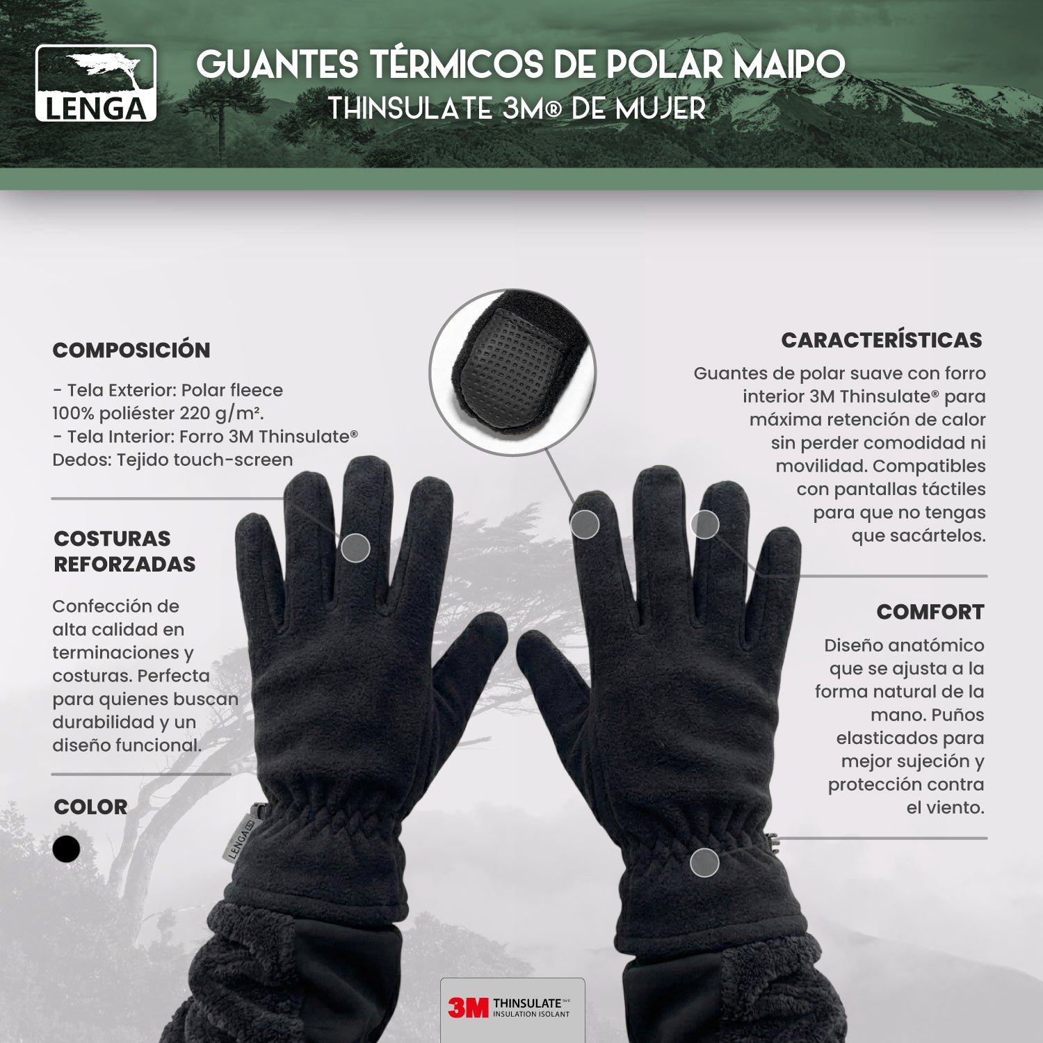 Guantes Térmicos Polar Anti-Peeling 3M® Thinsulate Mujer