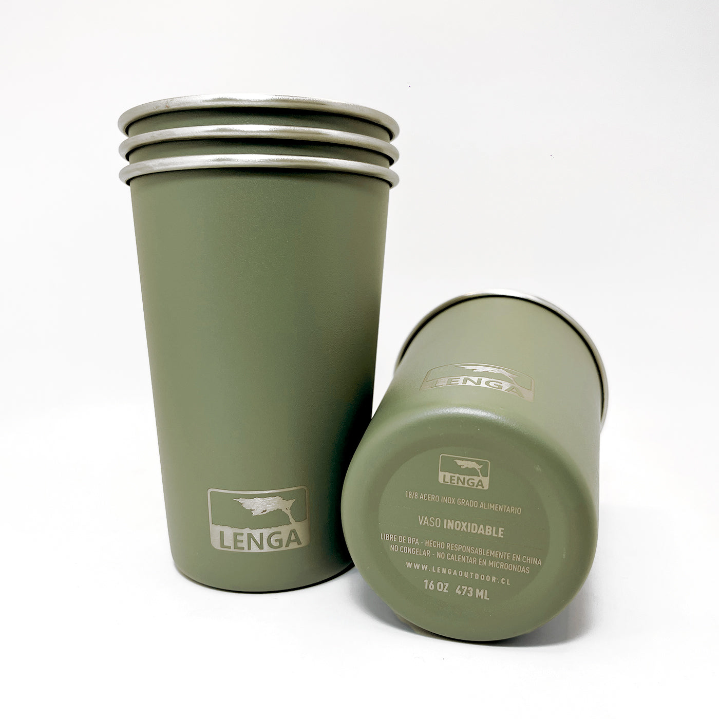 Vasos Acero Inoxidable Pack 4 Unidades 473ml