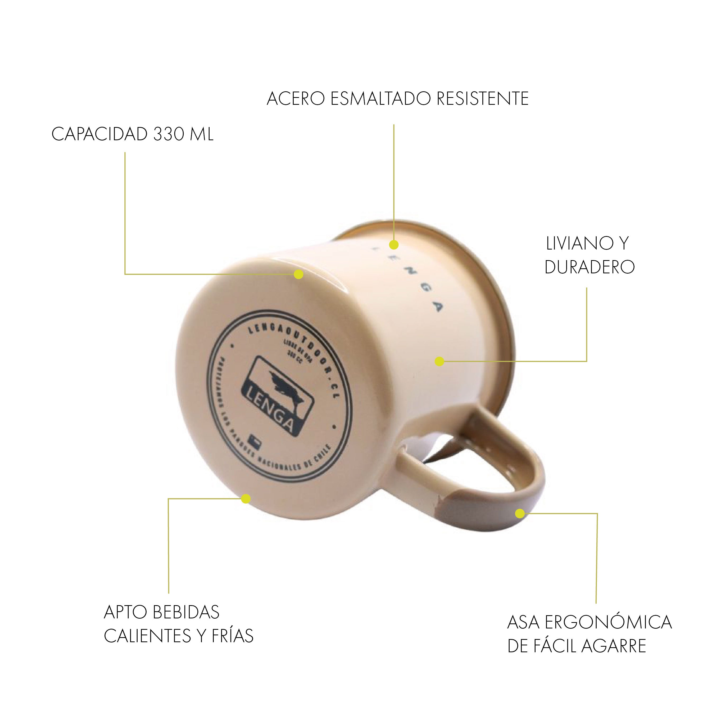 Pack Tazón PN Torres Café 330ml + Jockey Base Torres del Paine Negro