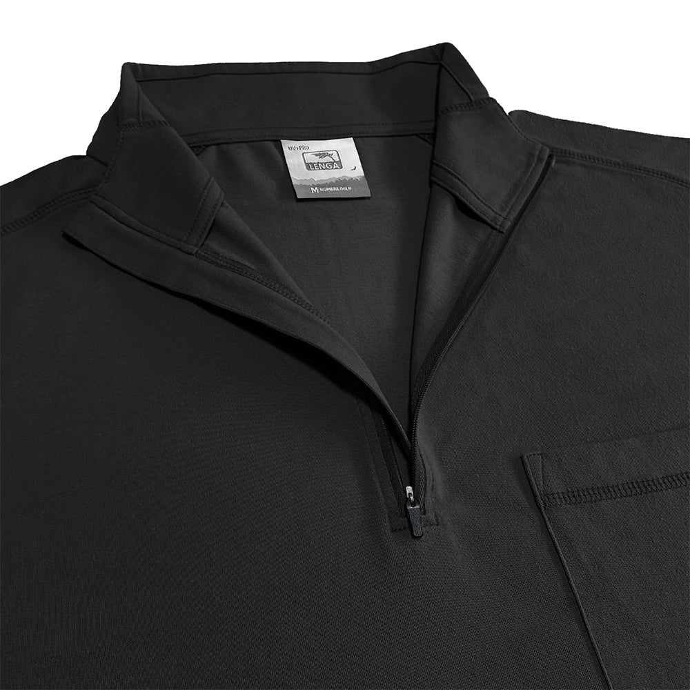 Polera Manga Larga con Cierre SBS Algodón Orgánico Arrayán Uv+pro