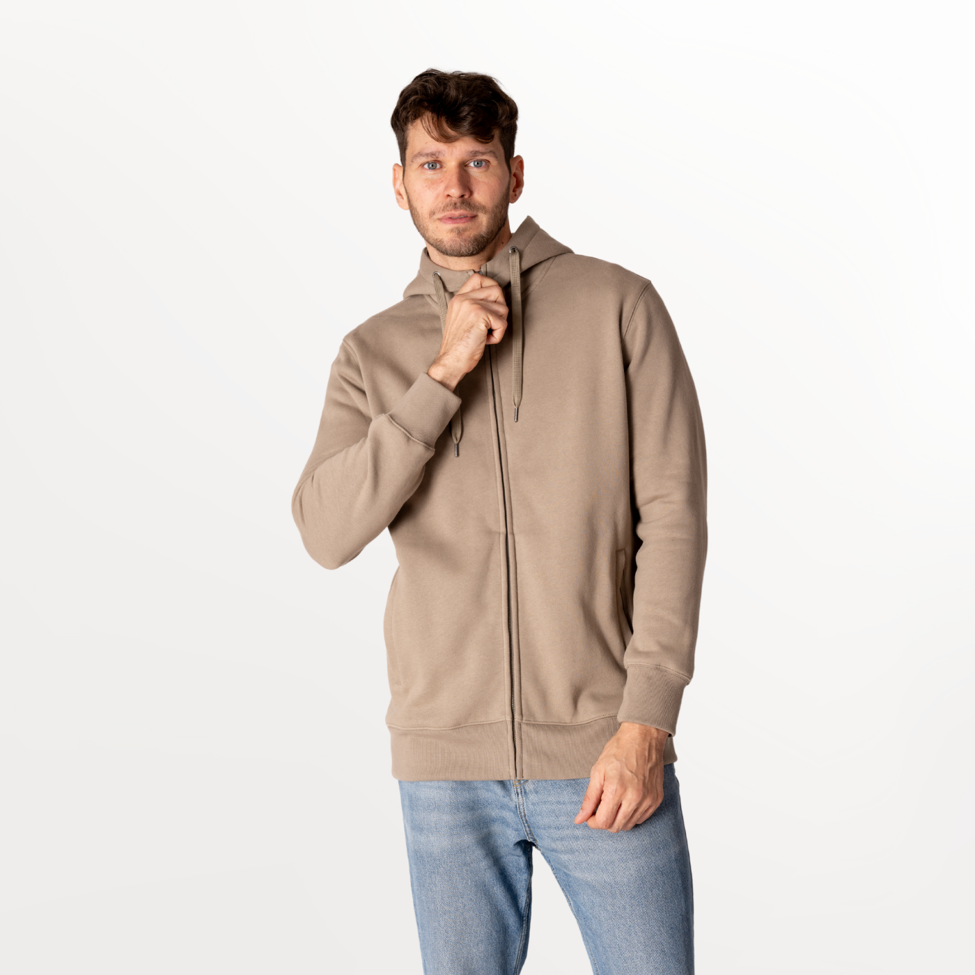 Polerón con Gorro y Cierres de Algodón Orgánico Pehoe