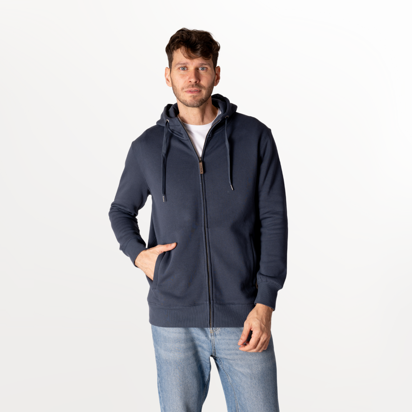 Polerón con Gorro y Cierres de Algodón Orgánico Pehoe