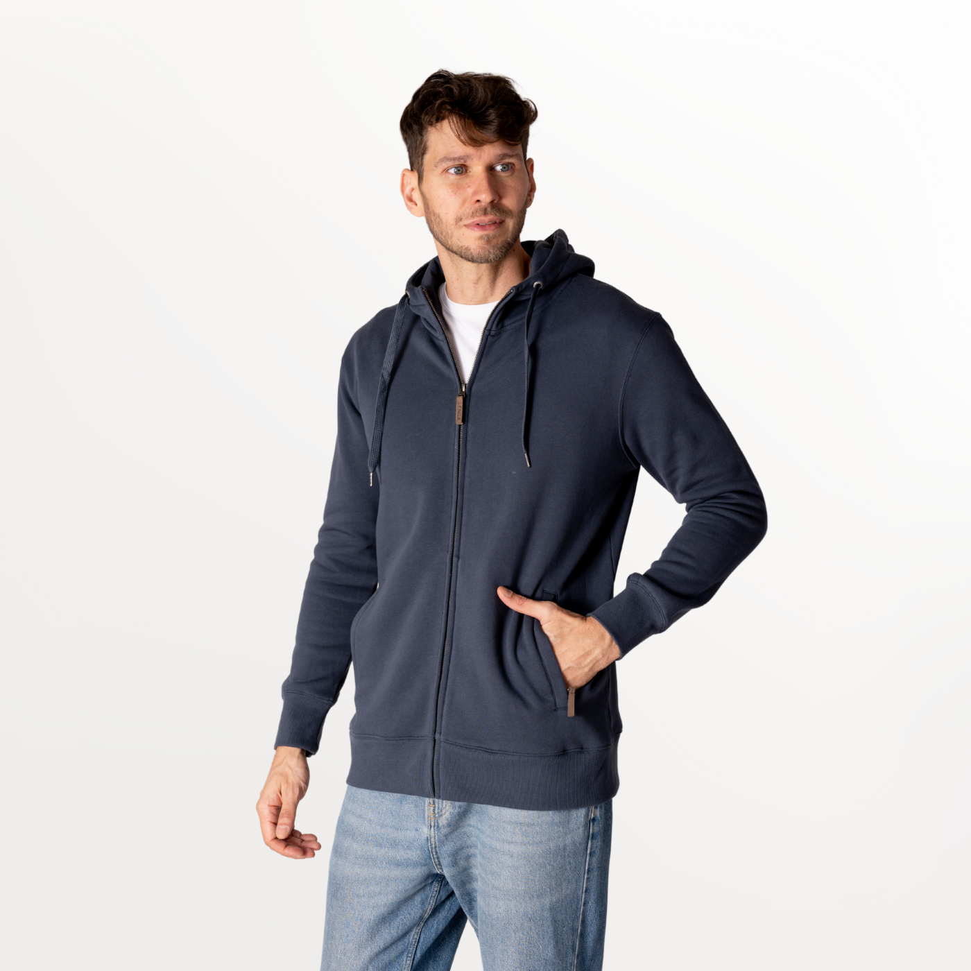 Polerón con Gorro y Cierres de Algodón Orgánico Pehoe