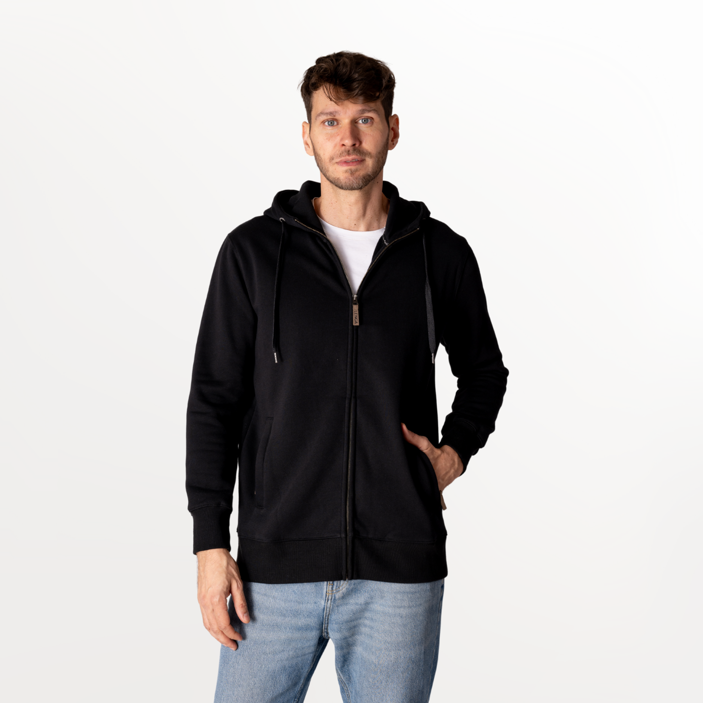 Polerón con Gorro y Cierres de Algodón Orgánico Pehoe