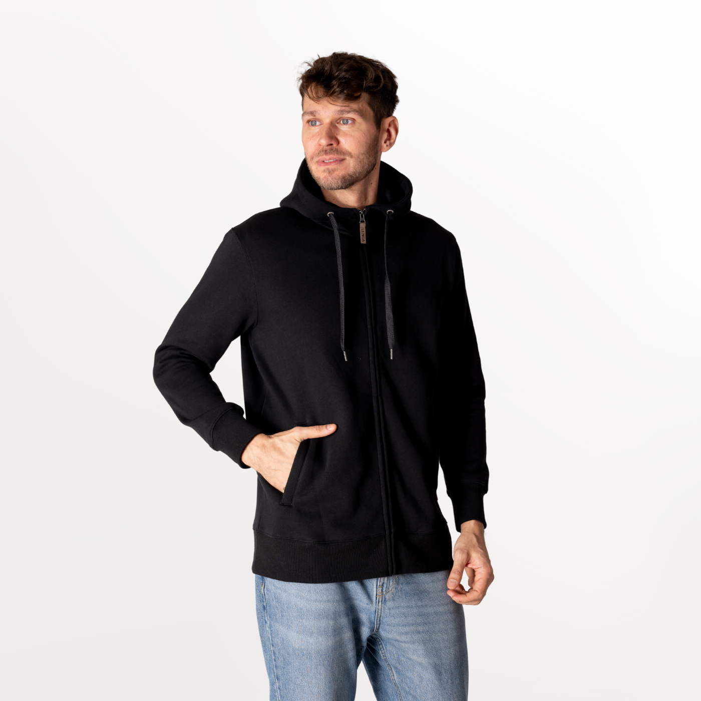 Polerón con Gorro y Cierres de Algodón Orgánico Pehoe