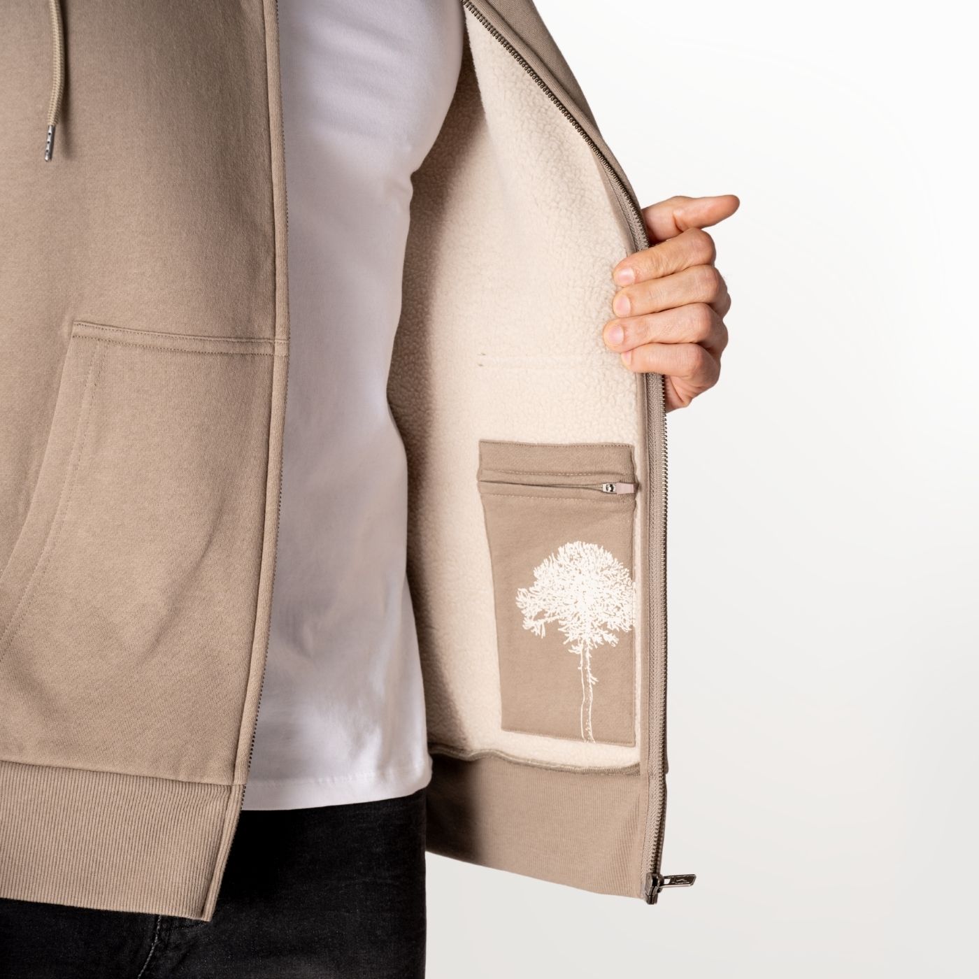 Polerón con Gorro y Cierre Polar Sherpa Puelo Sustentable