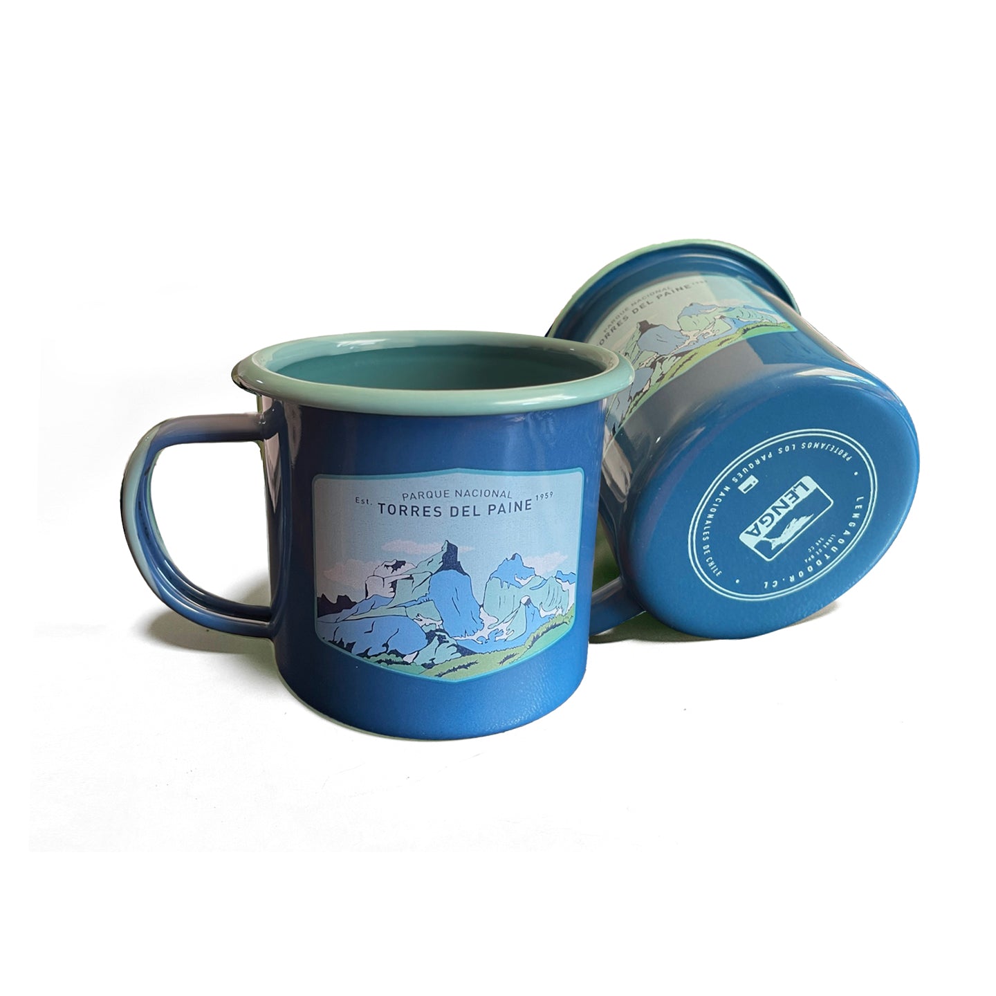 Pack 4 Tazones Esmaltados Parque Nacional Torre del Paine 330ml