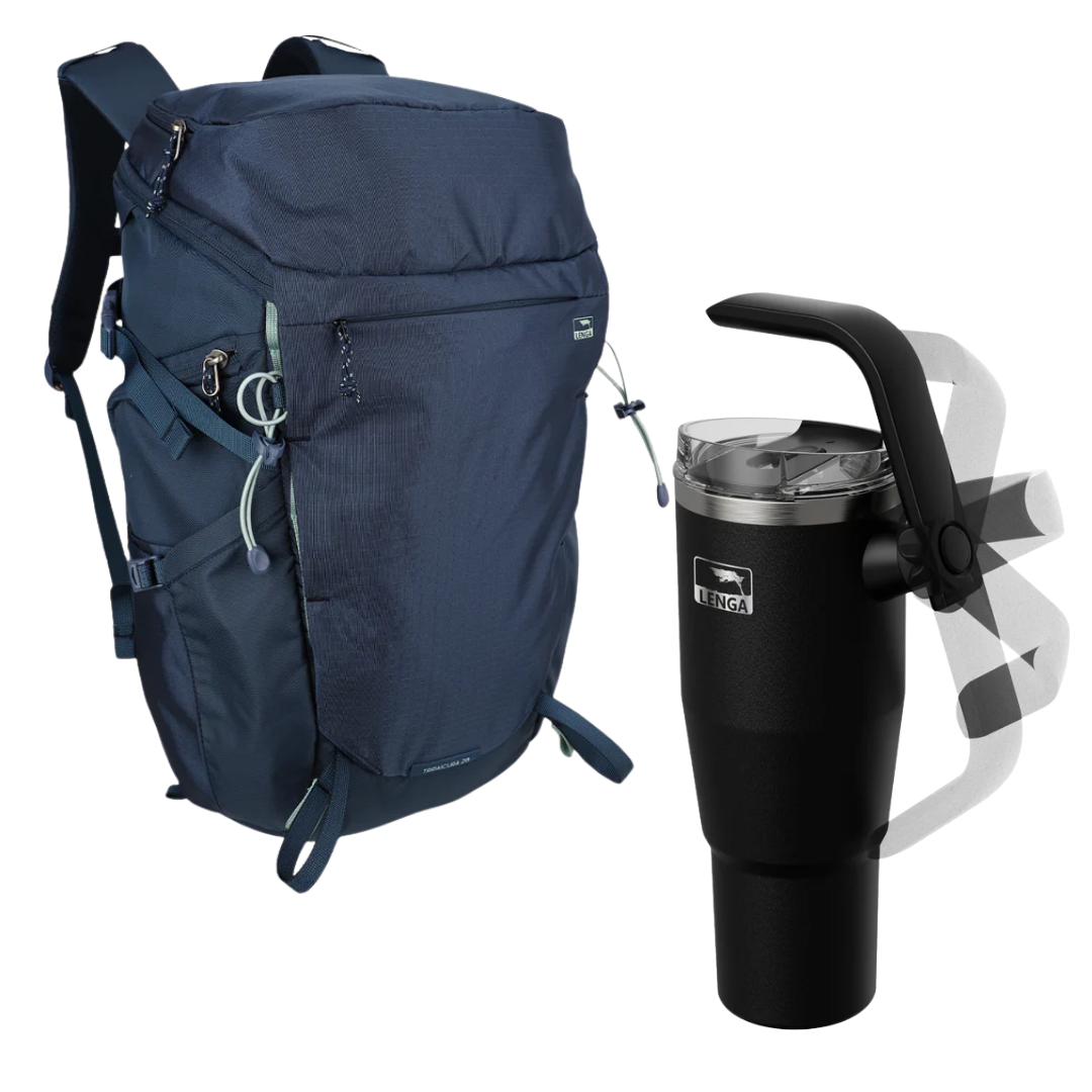 Pack Mochila Tripaicura 28Lts + Tumbler Inox Mango Dual 1200ml