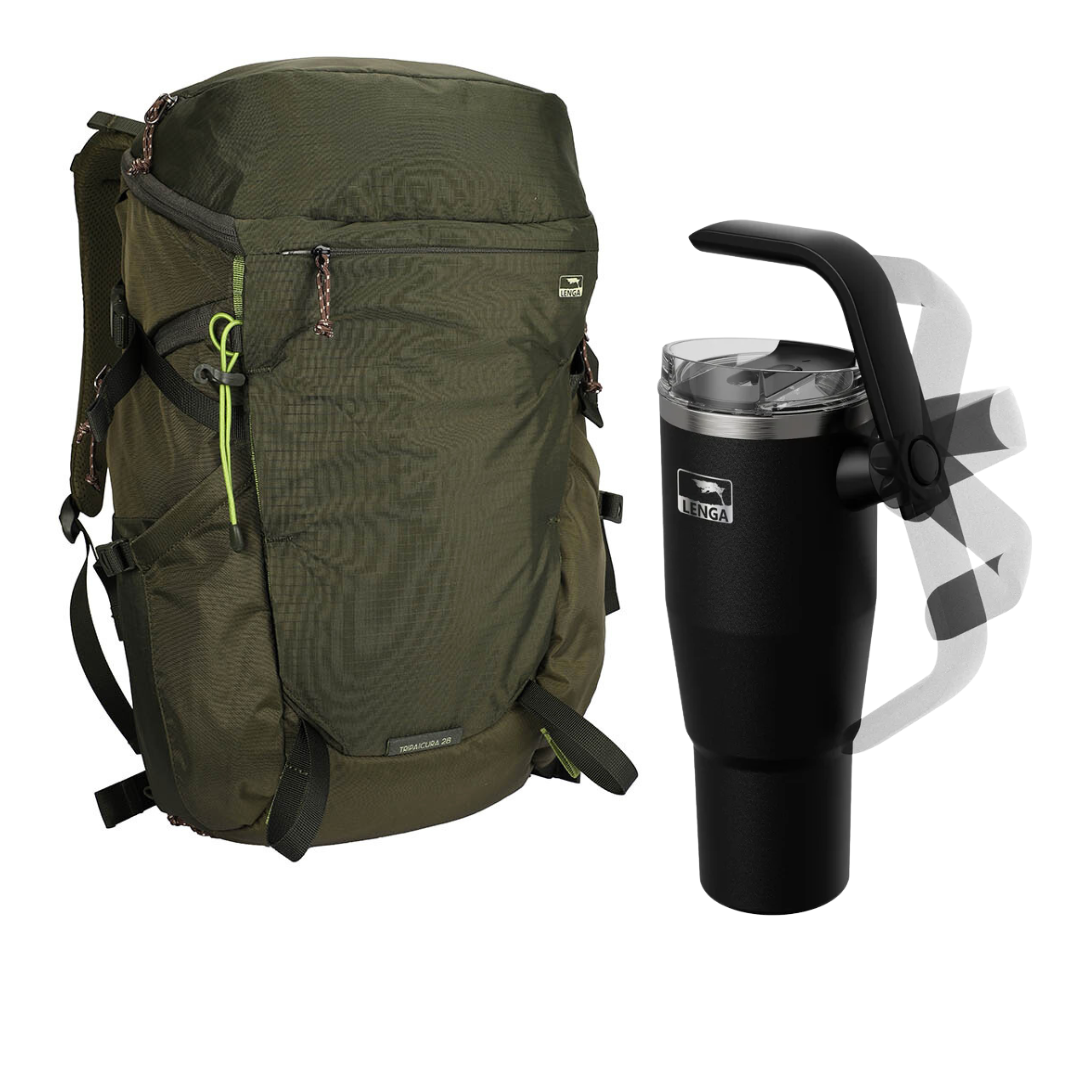 Pack Mochila Tripaicura 28Lts + Tumbler Inox Mango Dual 1200ml