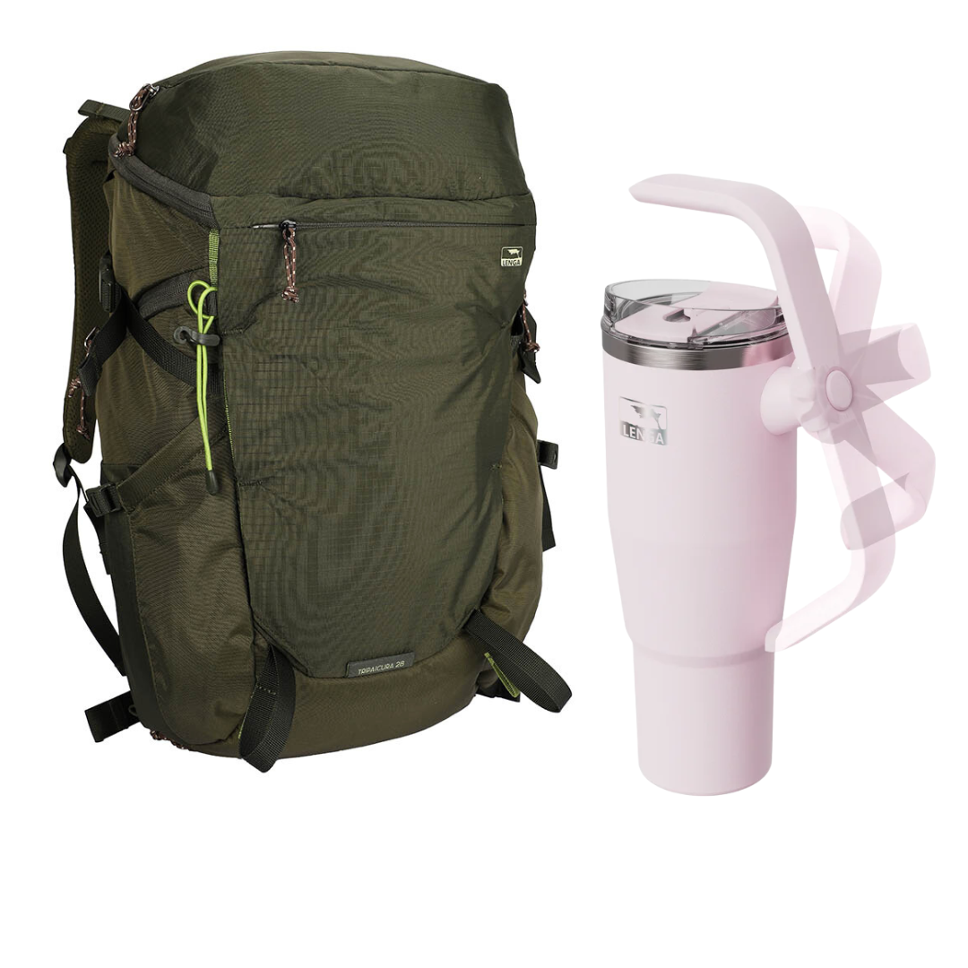 Pack Mochila Tripaicura 28Lts + Tumbler Inox Mango Dual 1200ml