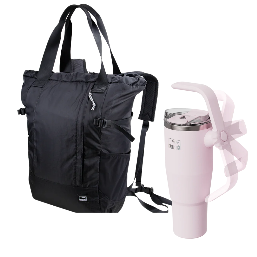 Pack Mochila Bolso Petrohué 22Lts + Tumbler Inox Mango Dual 1200ml
