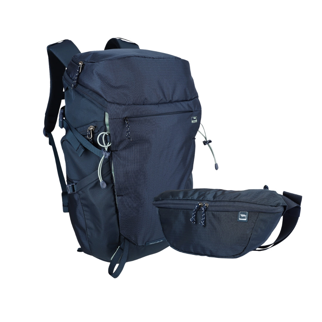 Pack Mochila Outdoor Tripaicura 28Lts + Banano Multifuncional Cochamó 3Lts