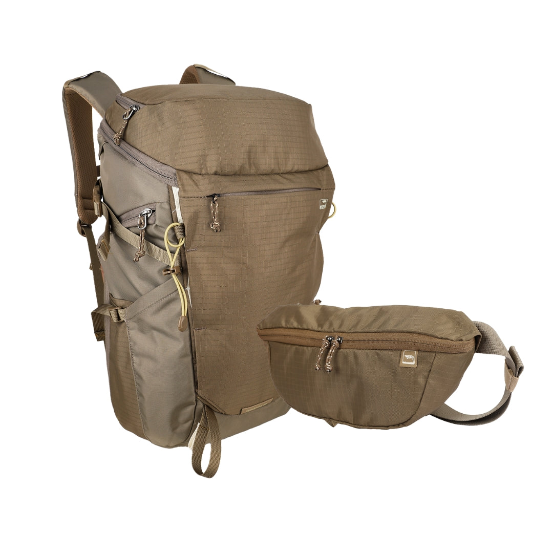 Pack Mochila Outdoor Tripaicura 28Lts + Banano Multifuncional Cochamó 3Lts