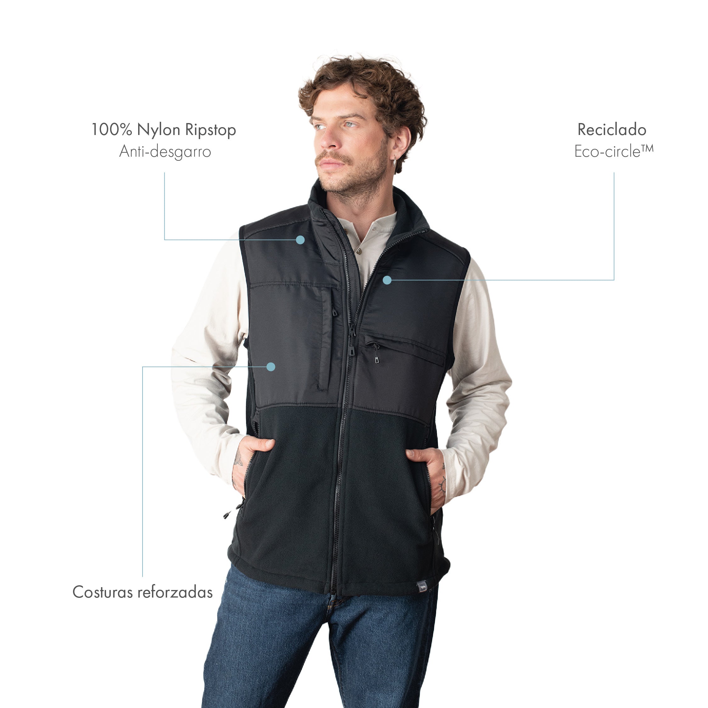 Chaqueta Sin Mangas Polar Sustentable Pehuen
