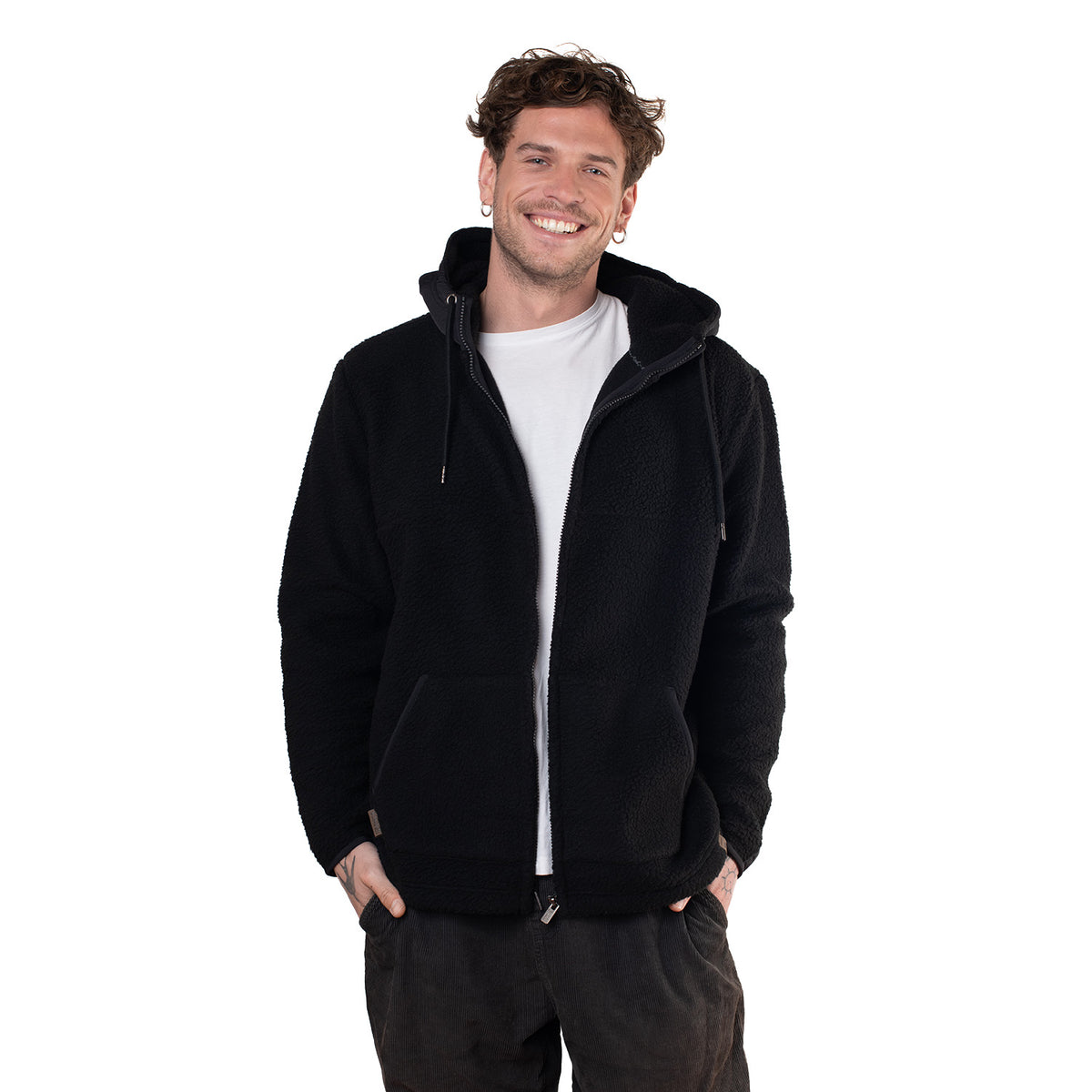 Groove - Chaqueta polar sherpa con cremallera para Hombre