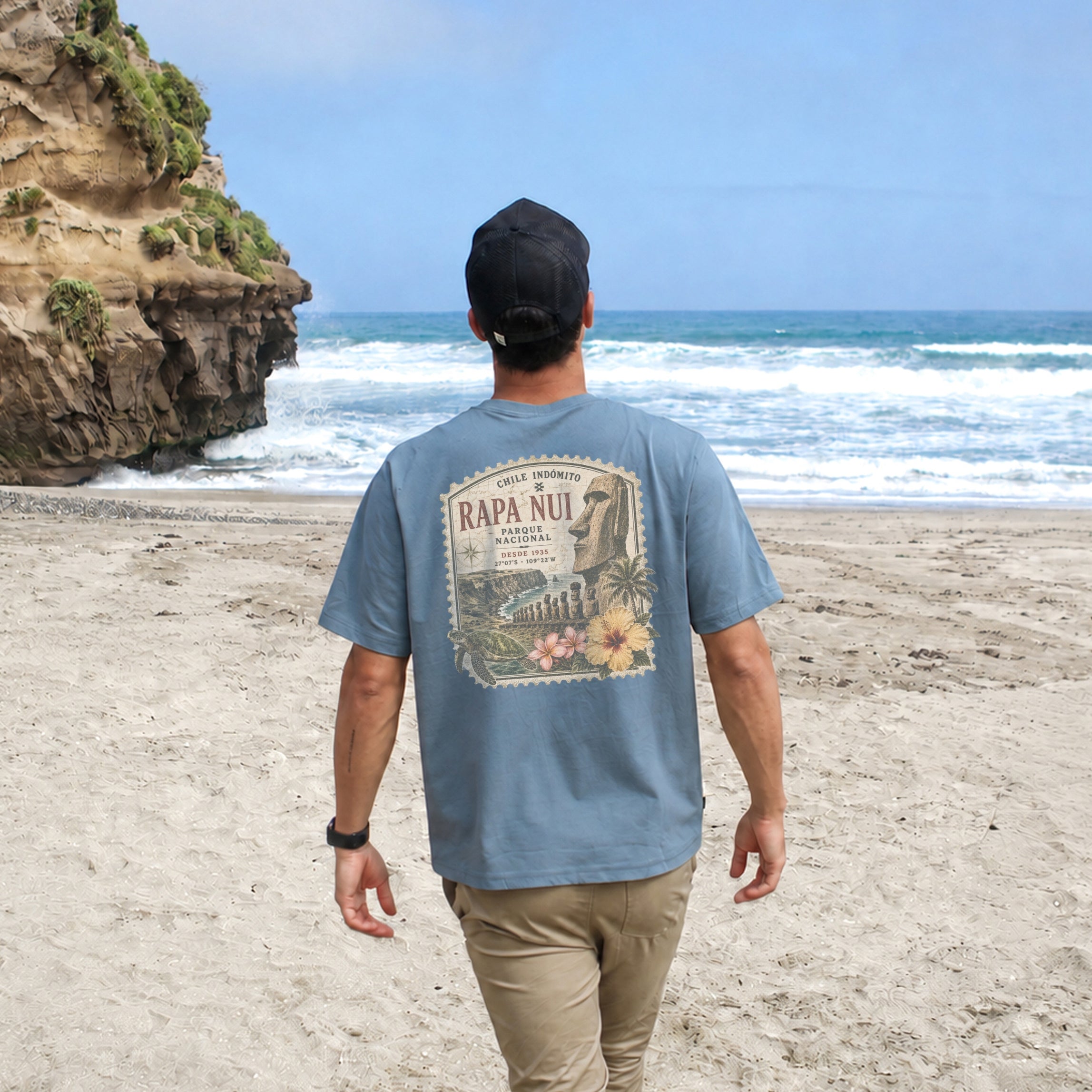 Polera Algodón Orgánico Rapa Nui Chile Indómito