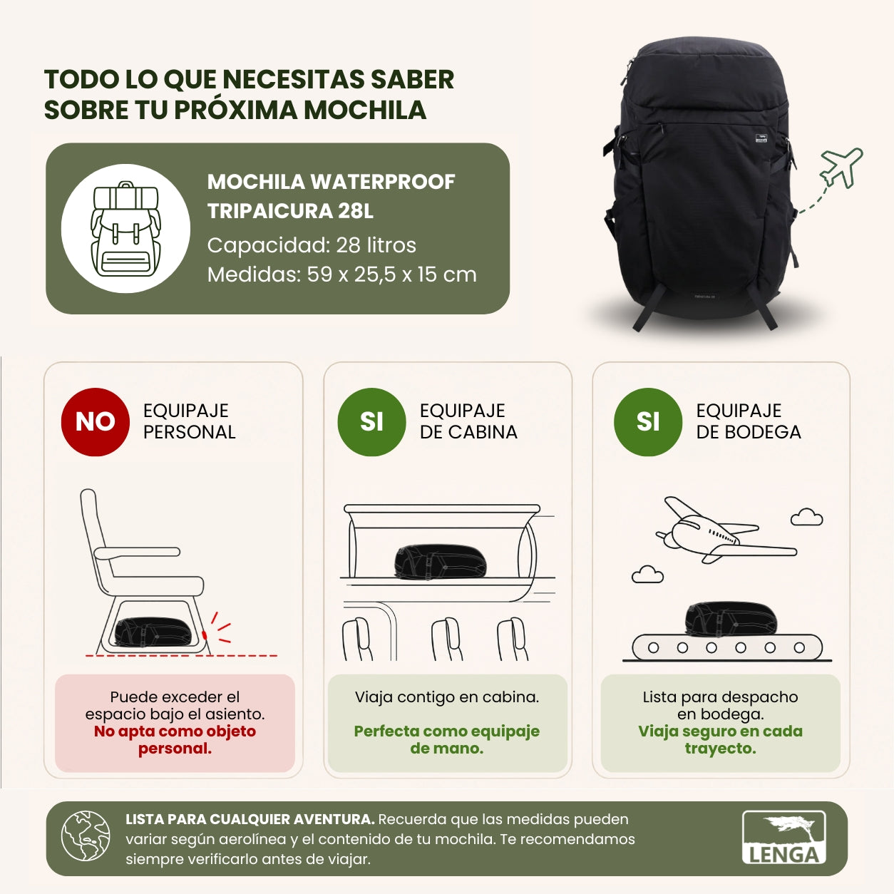 Mochila Waterproof Tripaicura 28Lts