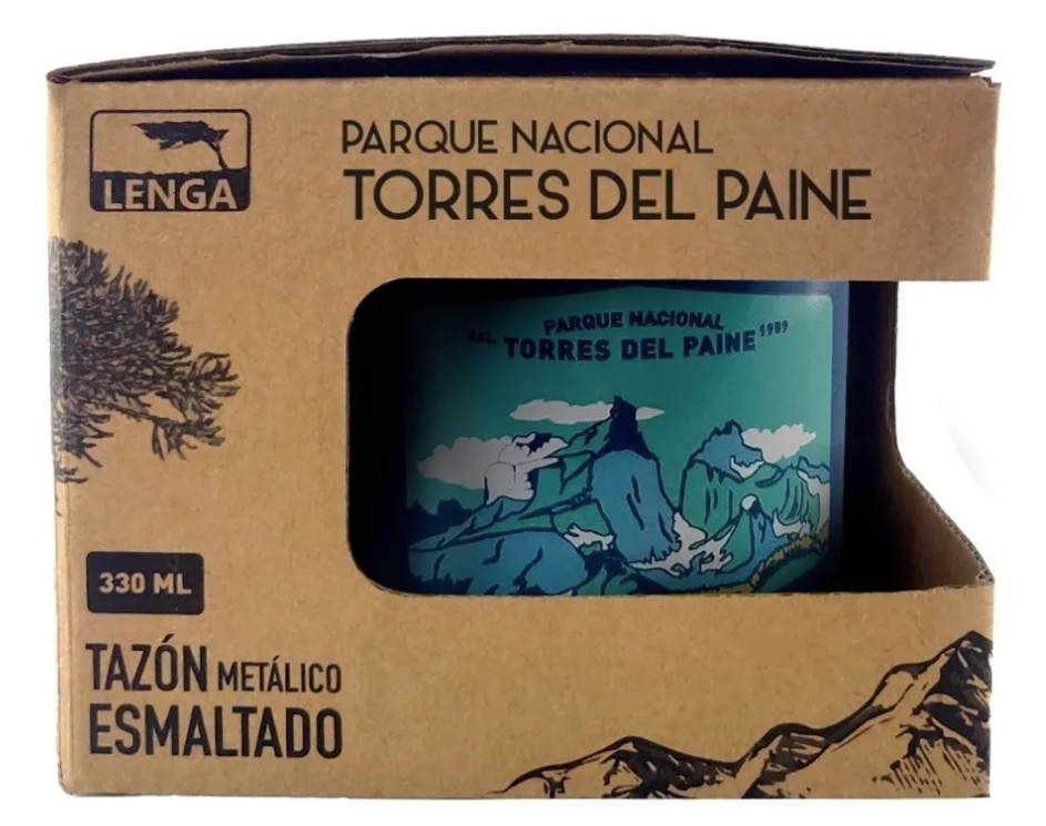 Tazón Mug Acero Esmaltado PN. Torres del Paine 330ml Color Azul