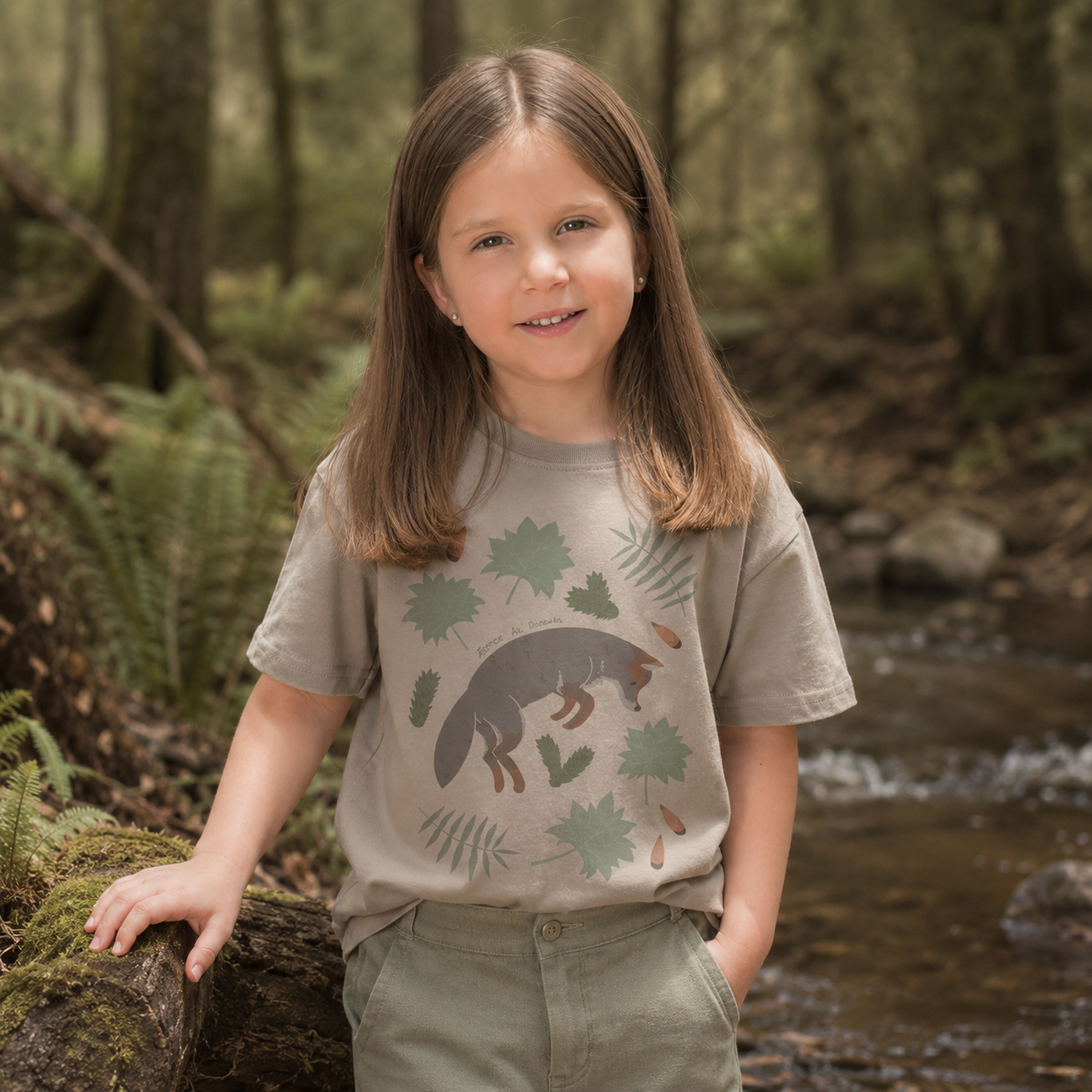 Polera Pumita Estampada Zorro de Darwin Niños - Algodón Orgánico