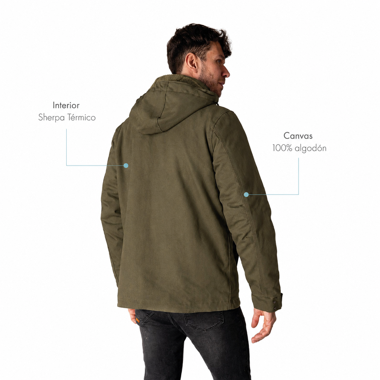 Chaqueta Térmica Canvas interior Sherpa Geike