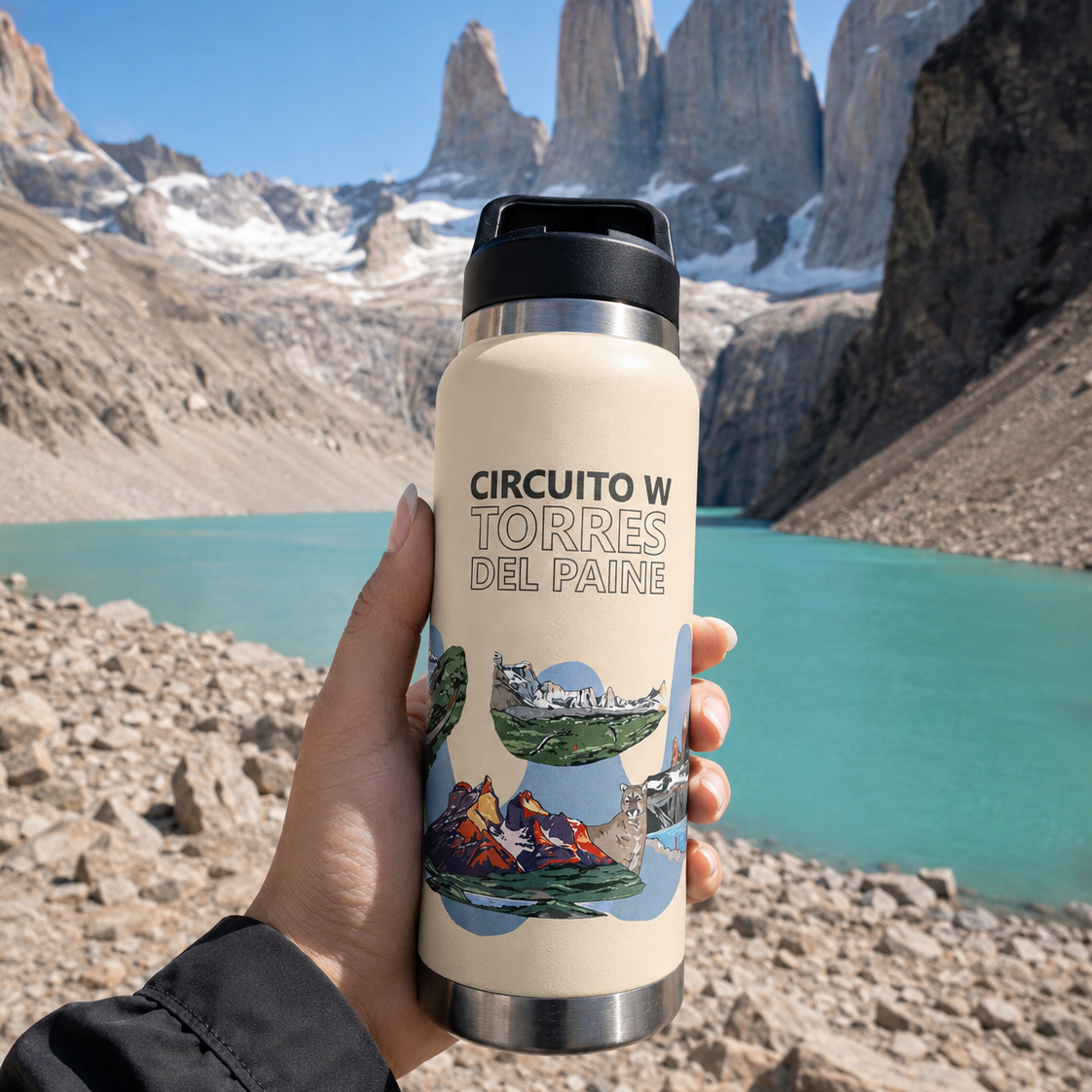 Botella Acero Inox 750ml - Circuito W Torres Paine