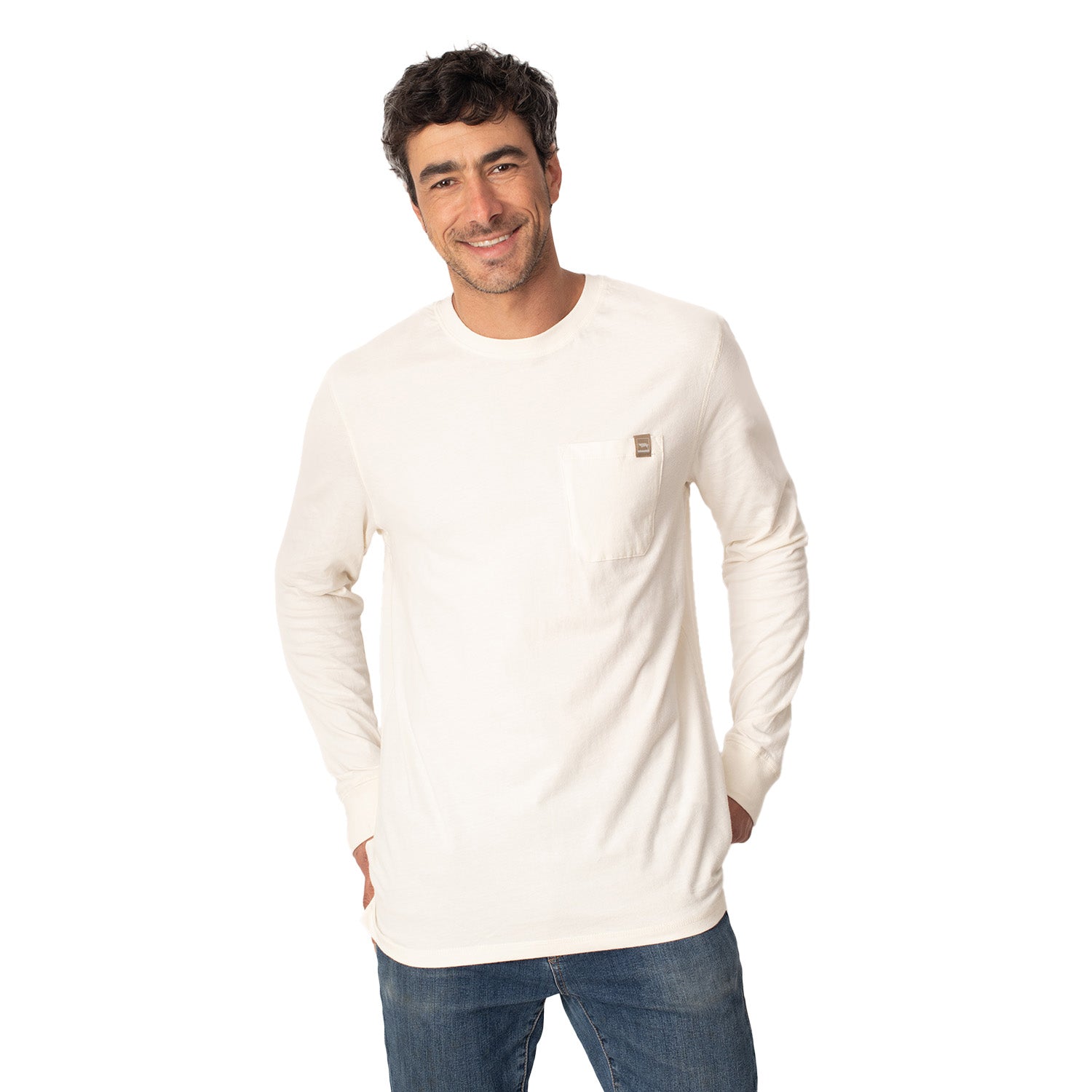 Polera Manga Larga con Bolsillo Algodón Orgánico Coyán
