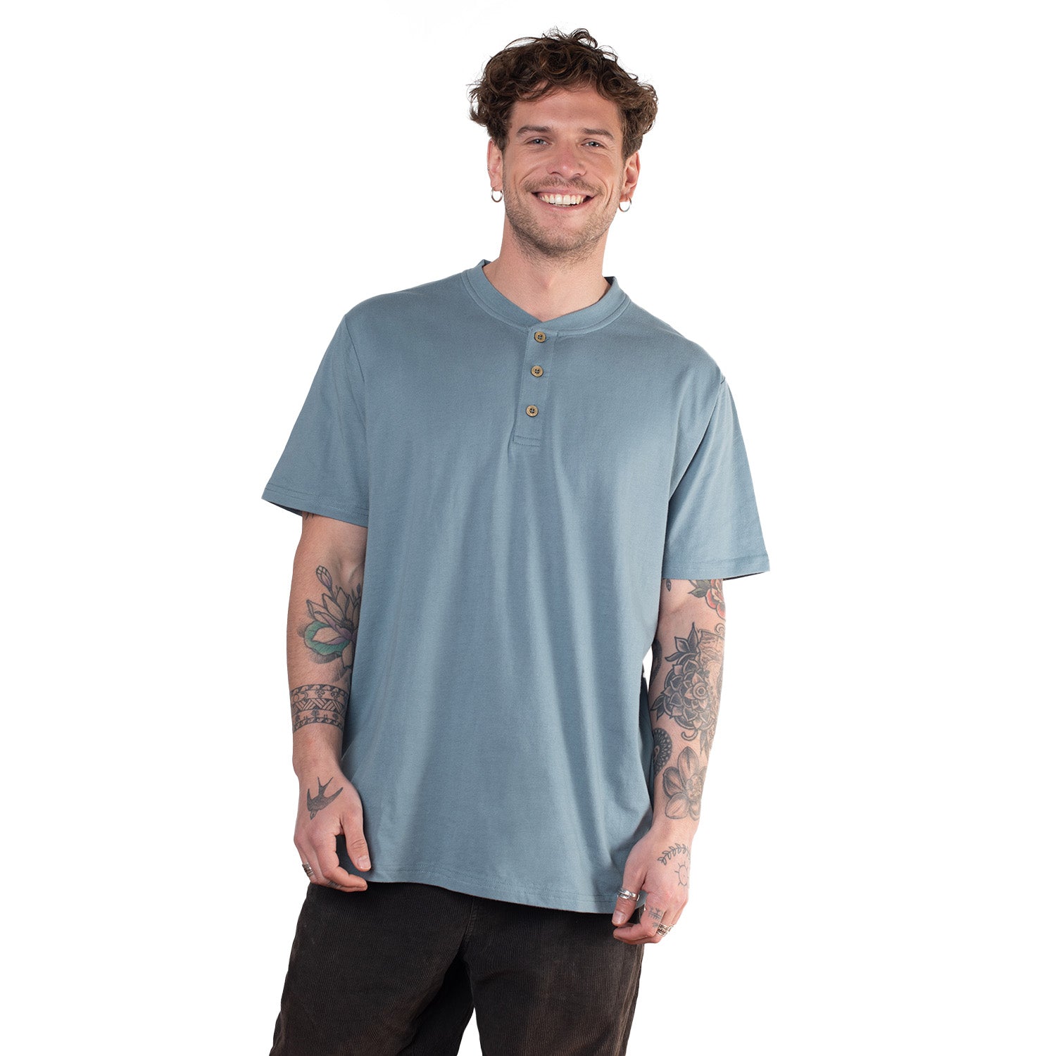 Polera Cuello Redondo y botones Molle Uv+pro