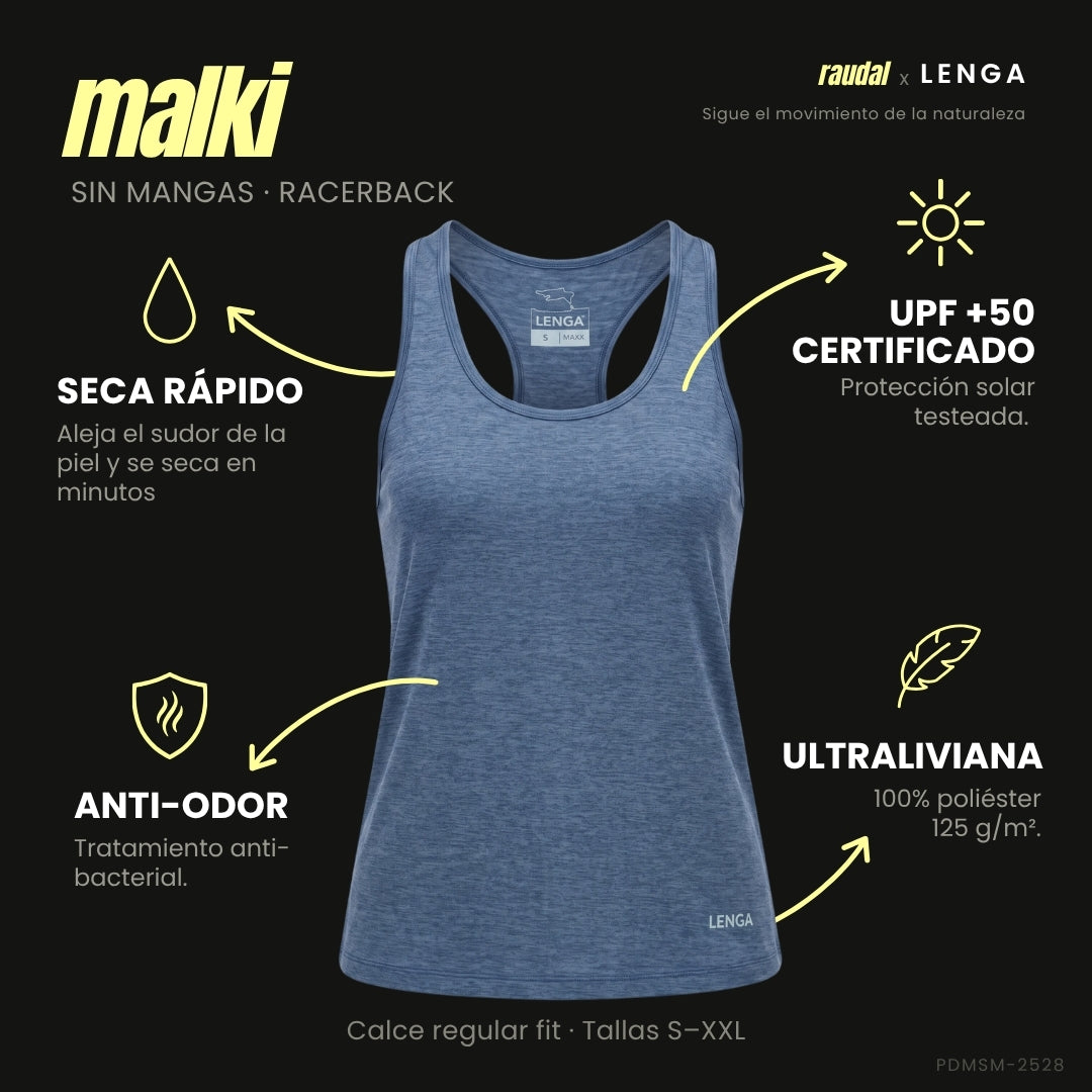 Polera Grit-dry Tank Top UPF+50 Malki