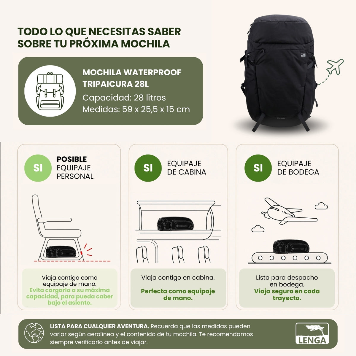 Mochila Waterproof Tripaicura 28Lts