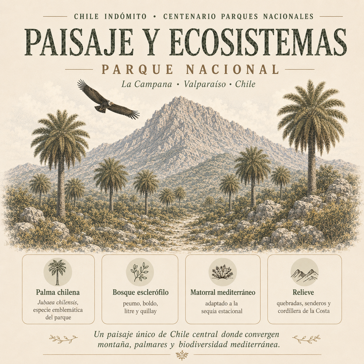 Polerón con cierre La Campana Chile Indómito
