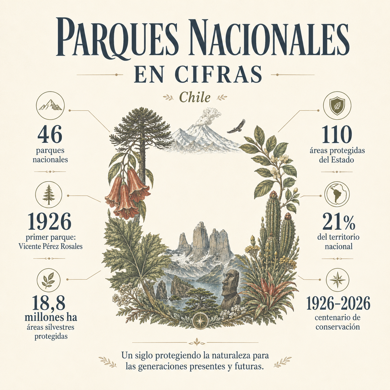 Polerón con gorro Parques Nacionales Chile Indómito