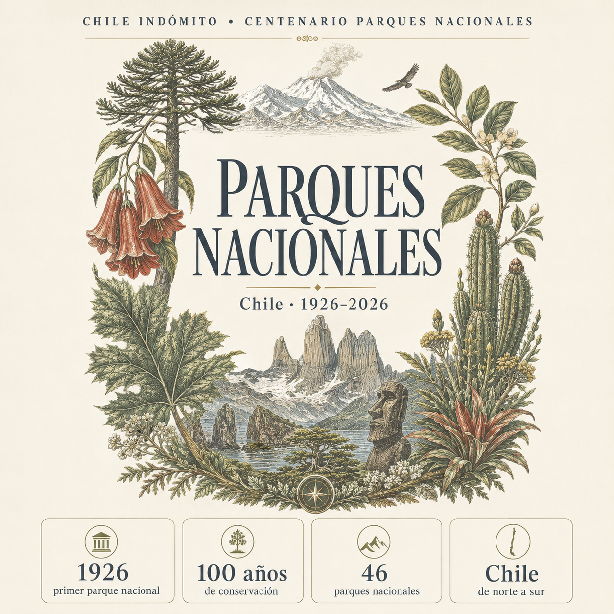 Polerón con gorro Parques Nacionales Chile Indómito