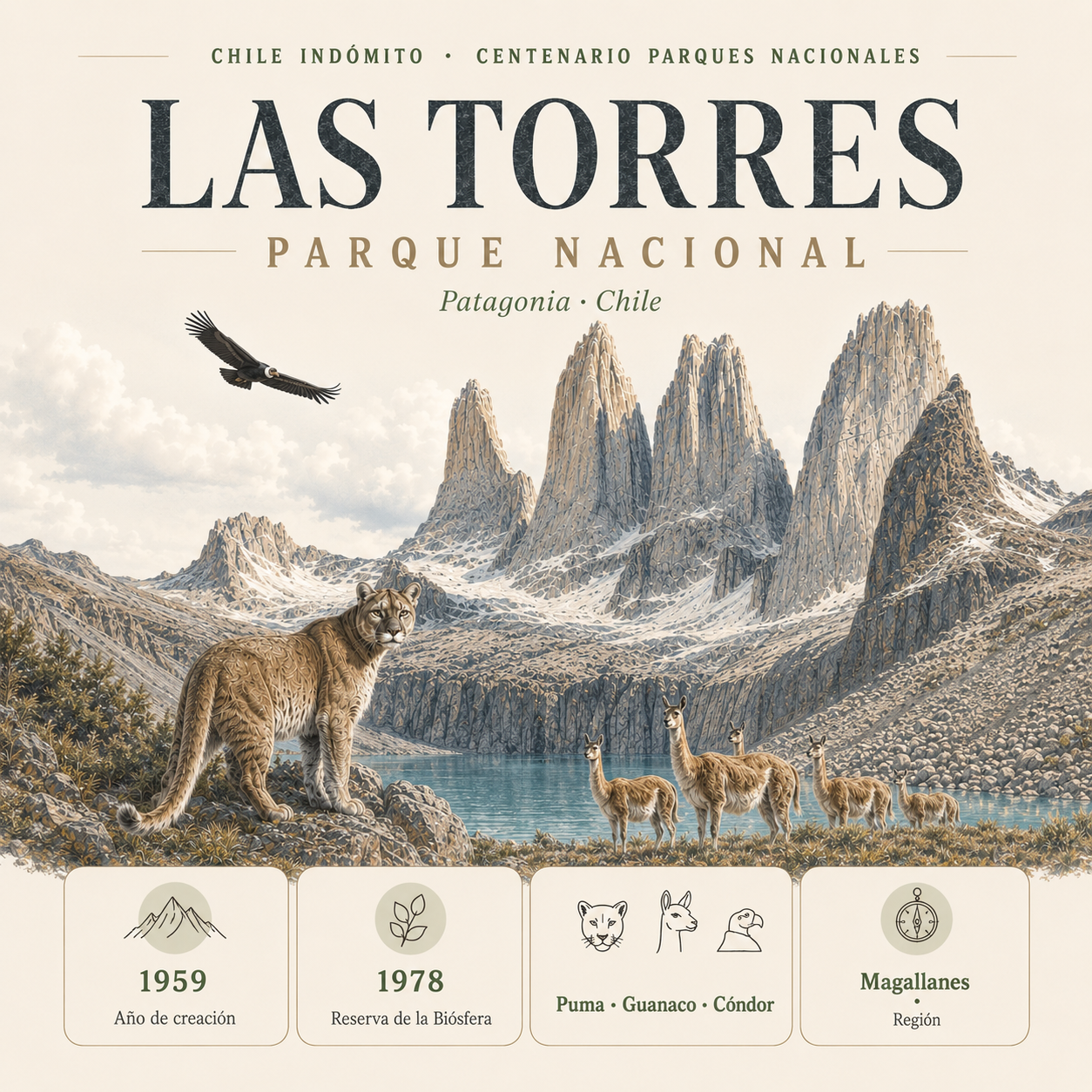 Polerón con cierre Las Torres Chile Indómito