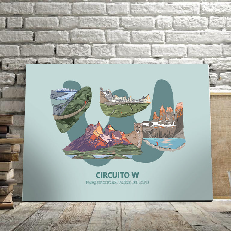 Ilustración Circuito W - Torres del Paine