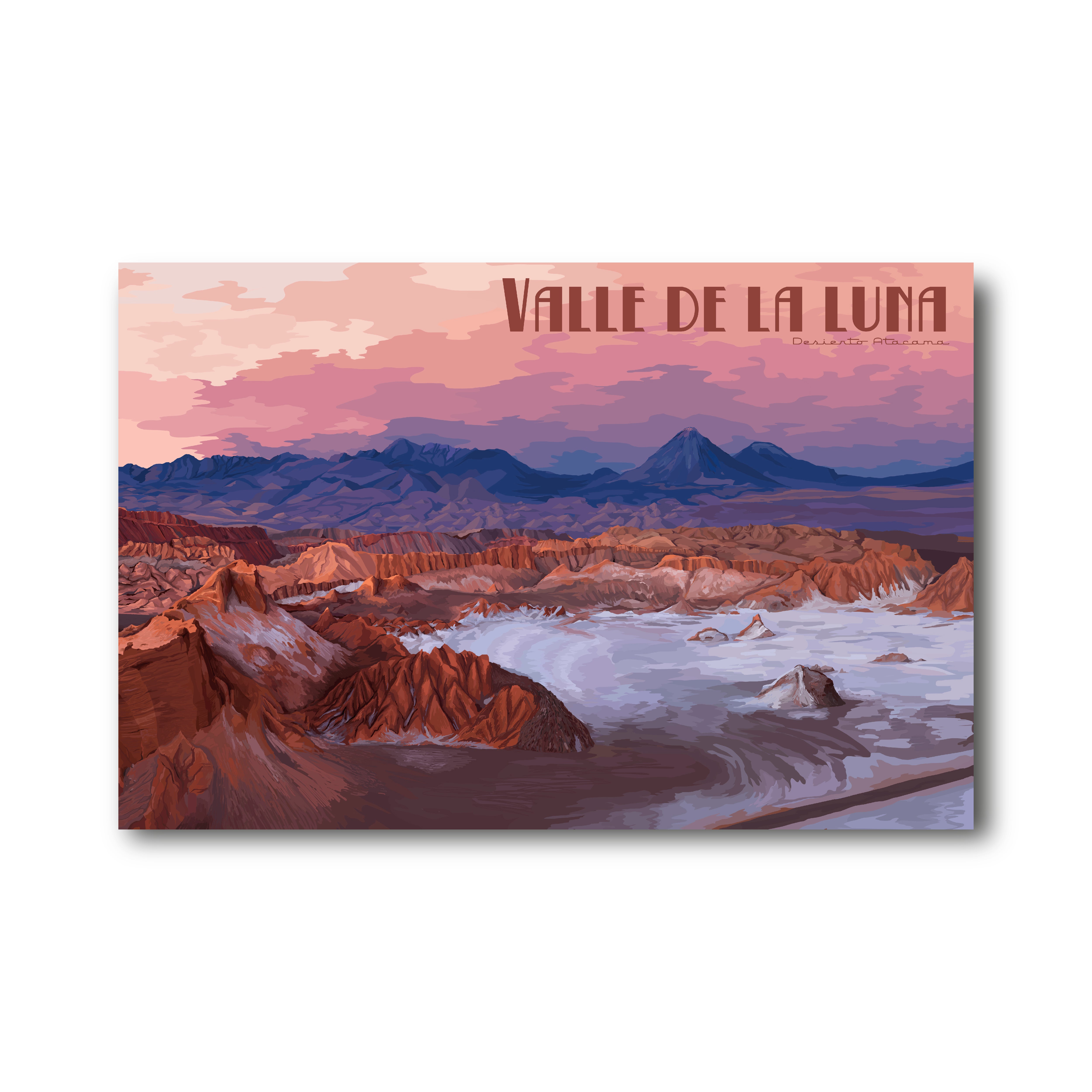 Ilustración Valle de la Luna - Atardecer