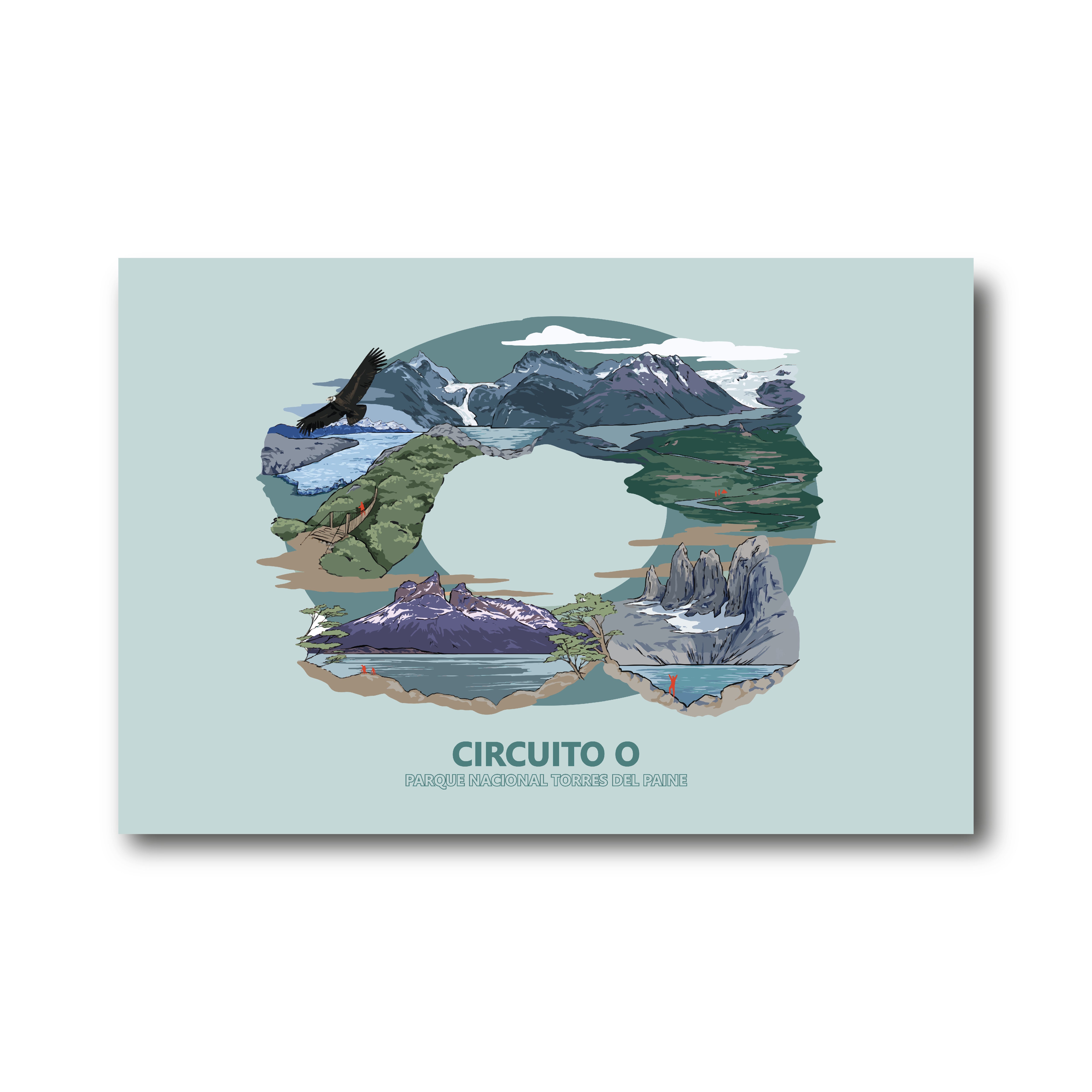 Ilustración Circuito O - Torres del Paine